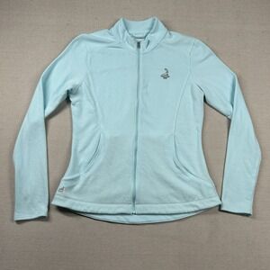 Adidas Jacket Women L Full Zip Golf Fleece Pinehurst‎ Putter Boy Logo Mint Green